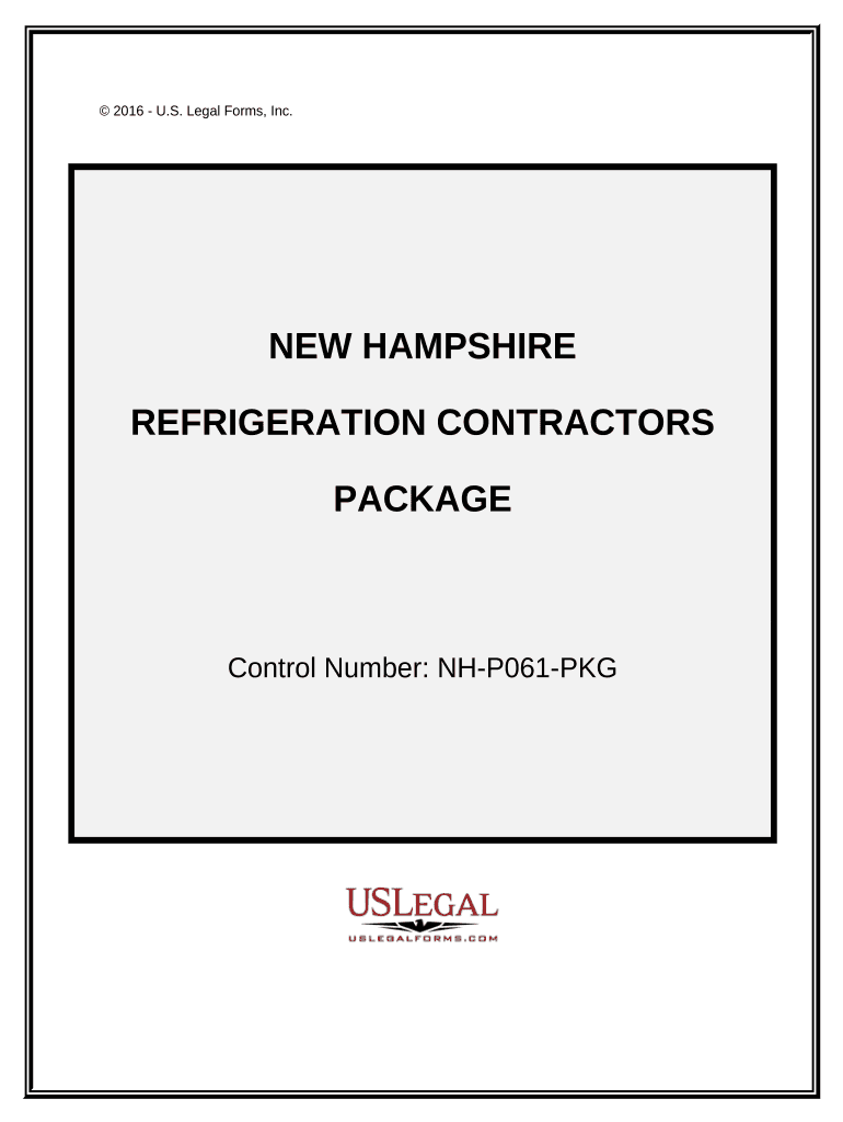 Refrigeration Contractor Package New Hampshire  Form