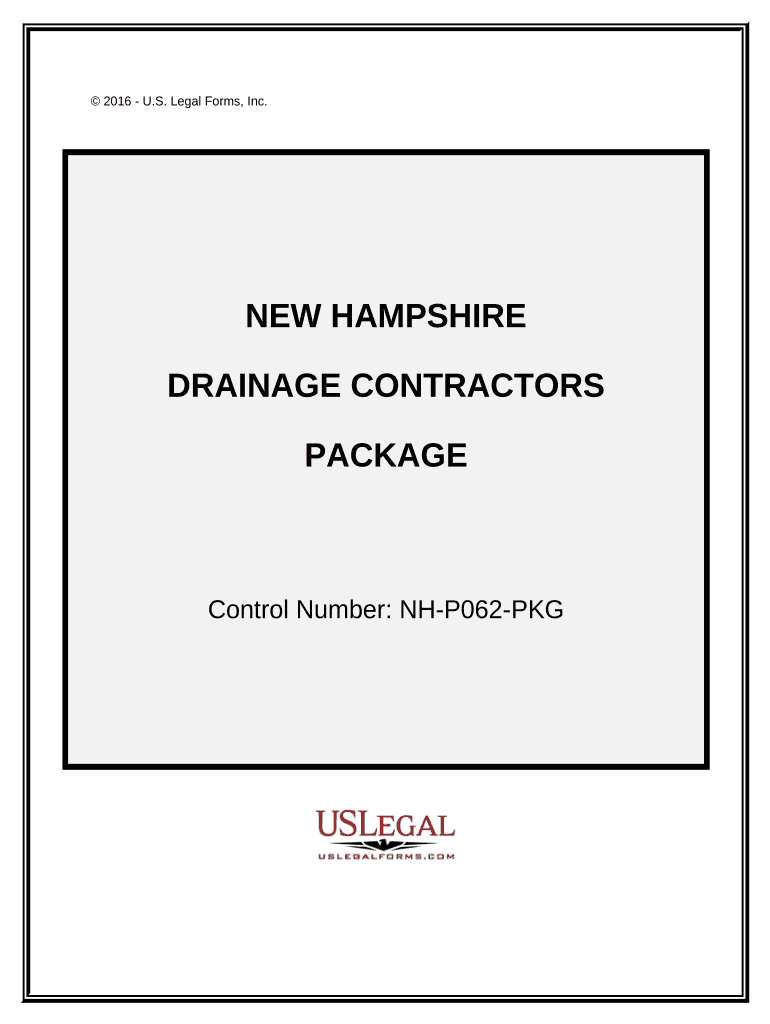 Drainage Contractor Package New Hampshire  Form