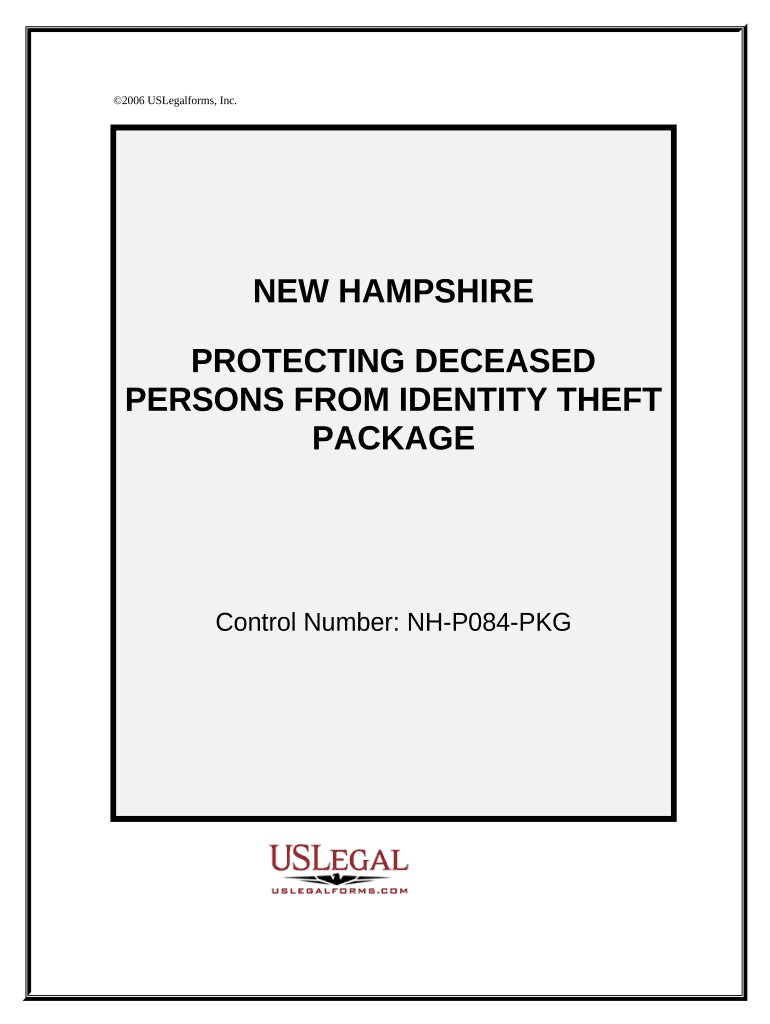 Protecting Deceased Persons from Identity Theft New Hampshire  Form