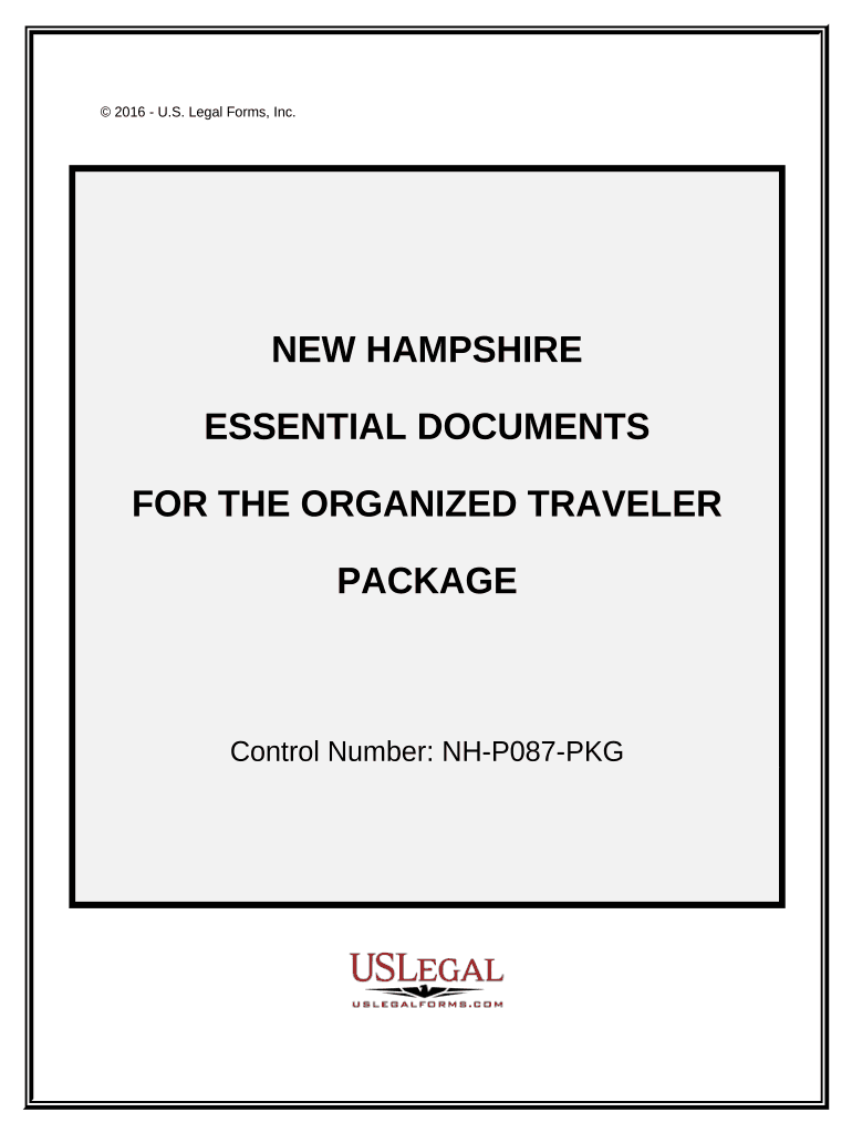 Essential Documents for the Organized Traveler Package New Hampshire  Form