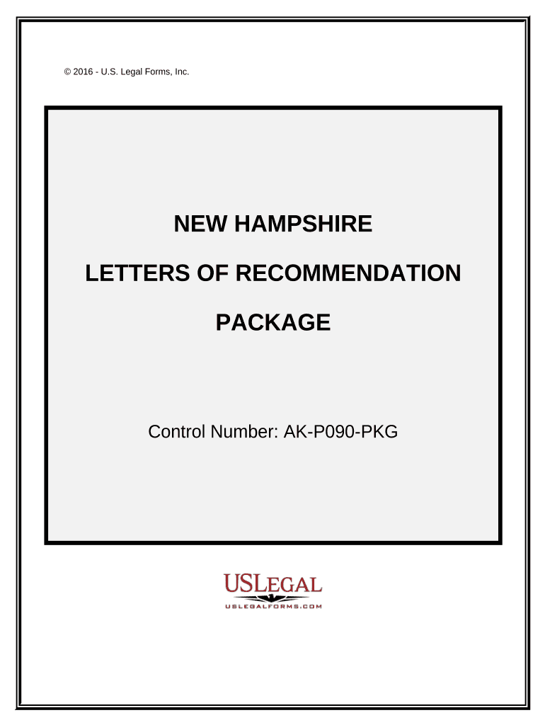 Letters of Recommendation Package New Hampshire  Form