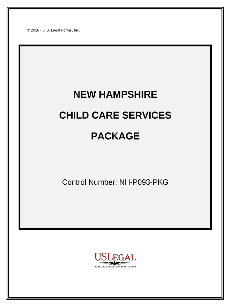 Child Care Services Package New Hampshire  Form