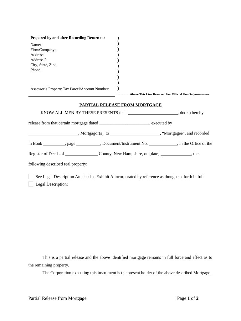 Release Mortgage Form