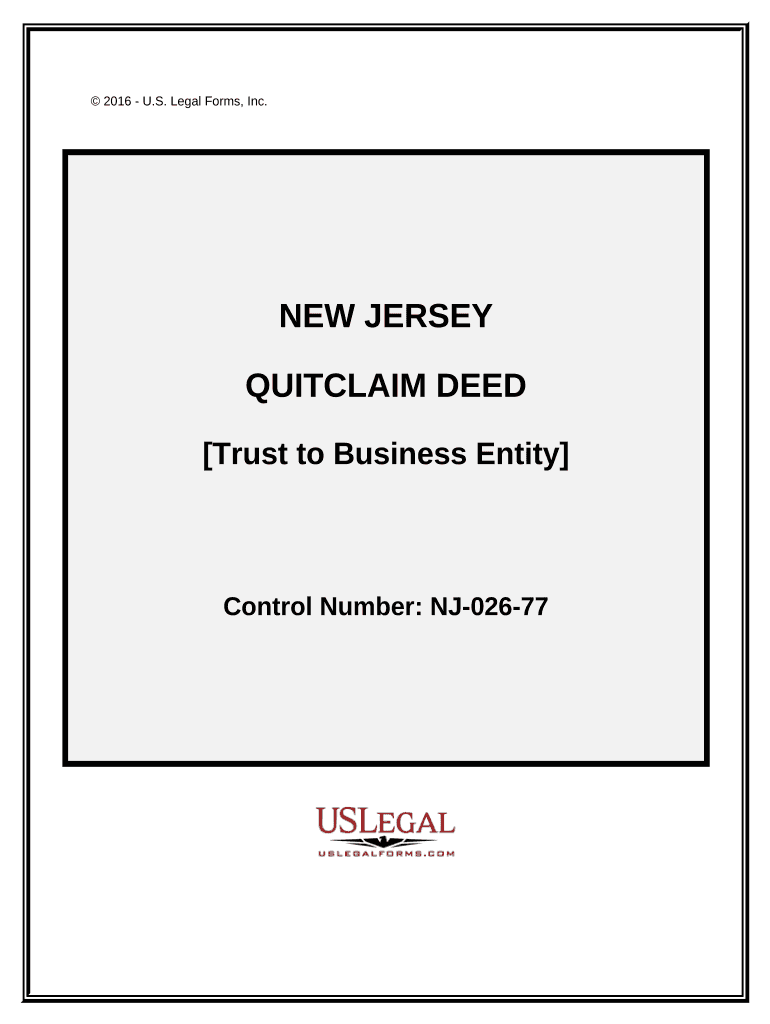 Nj Quitclaim Deed  Form