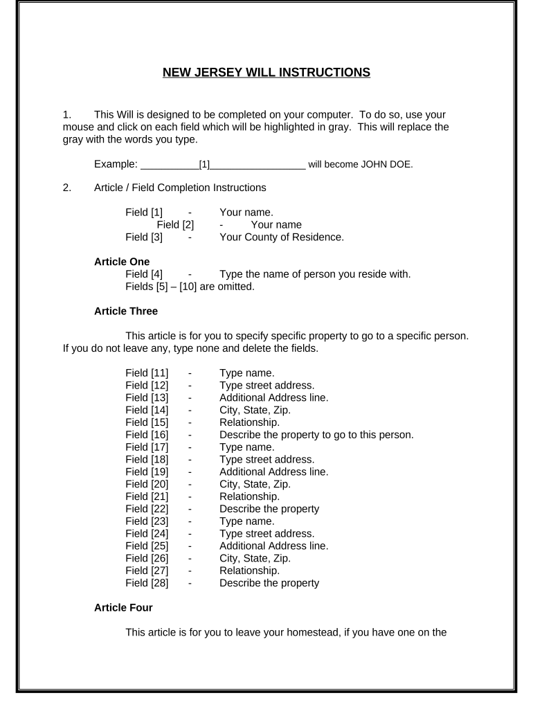 Mutual Wills Containing Last Will and Testaments for Unmarried Persons Living Together with No Children New Jersey  Form