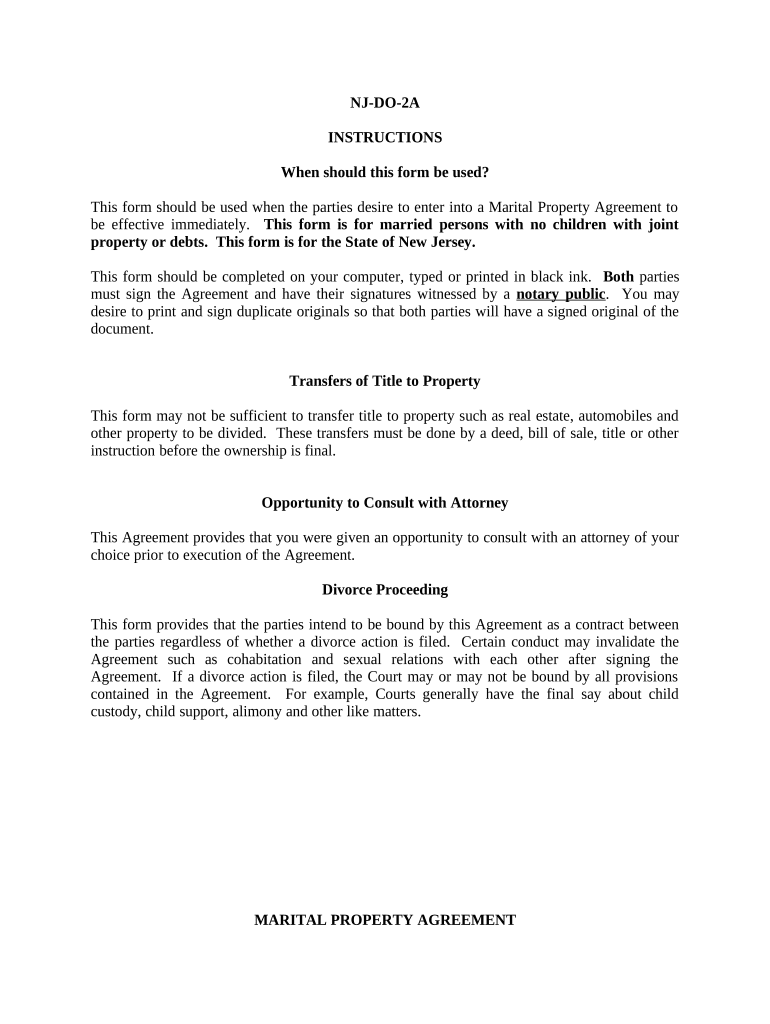 Marital Domestic Separation and Property Settlement Agreement No Children Parties May Have Joint Property or Debts Effective Imm  Form