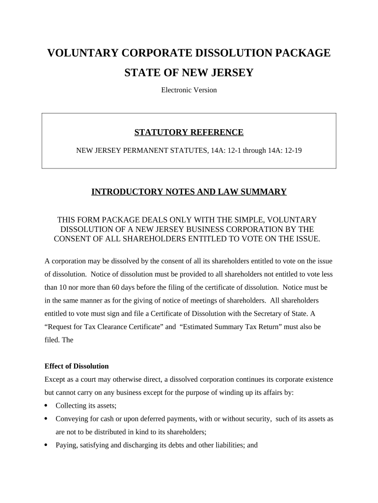 Nj Dissolution  Form