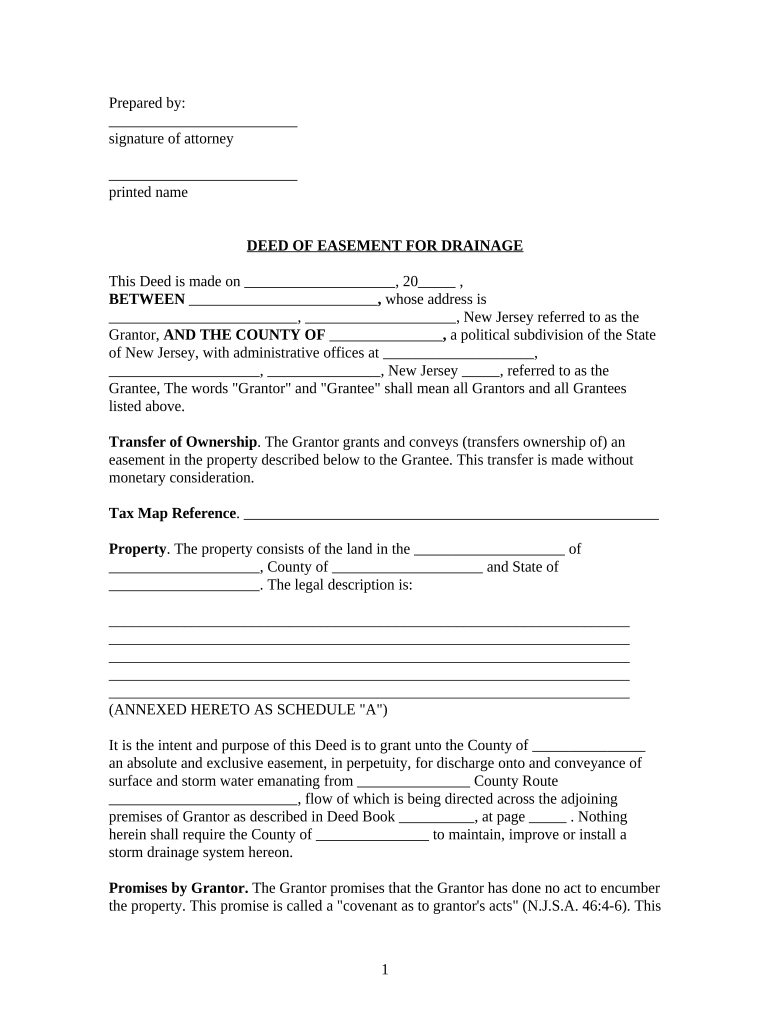 New Jersey Easement  Form