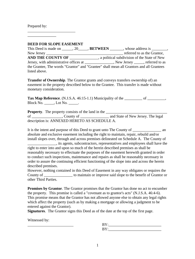 Nj Easement  Form