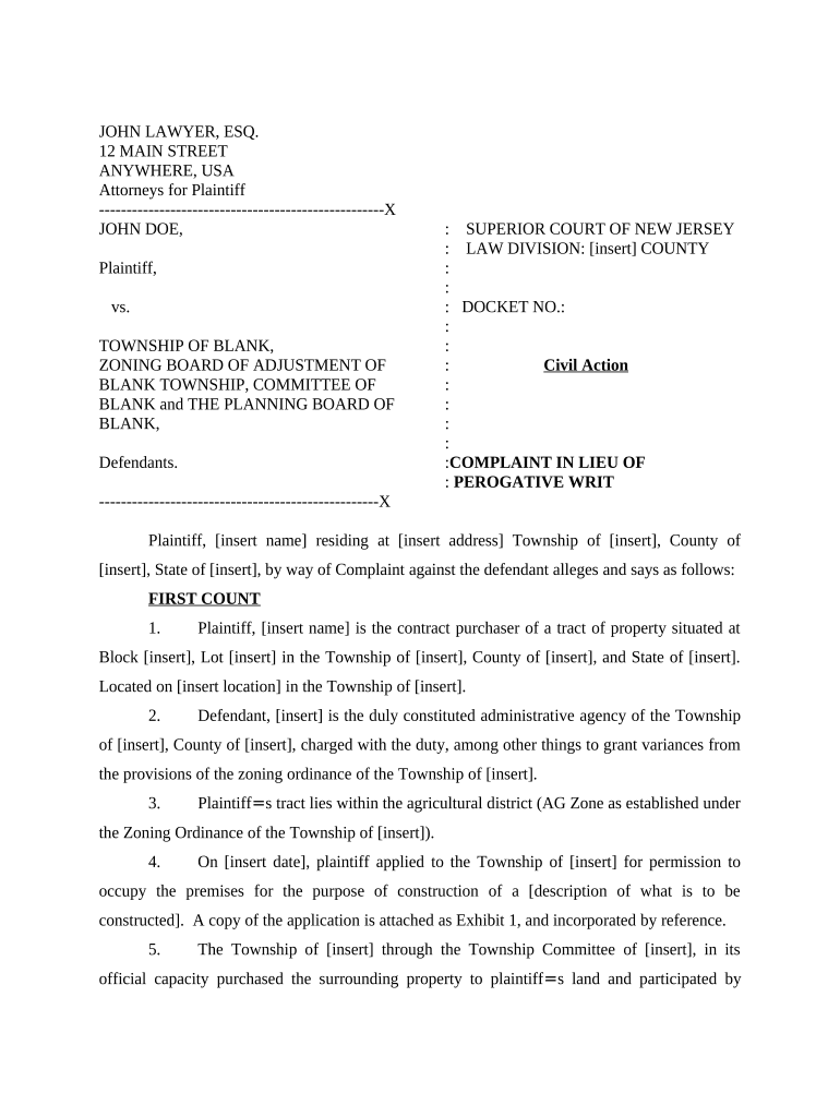 Zoning Variance  Form