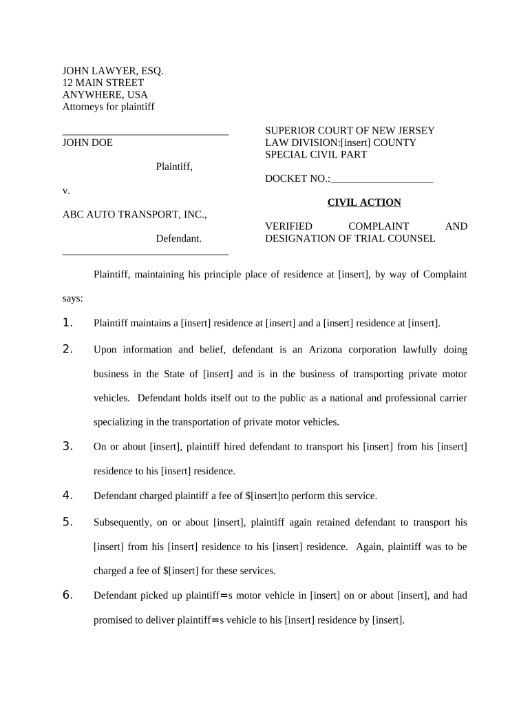 Complaint Damage Property  Form