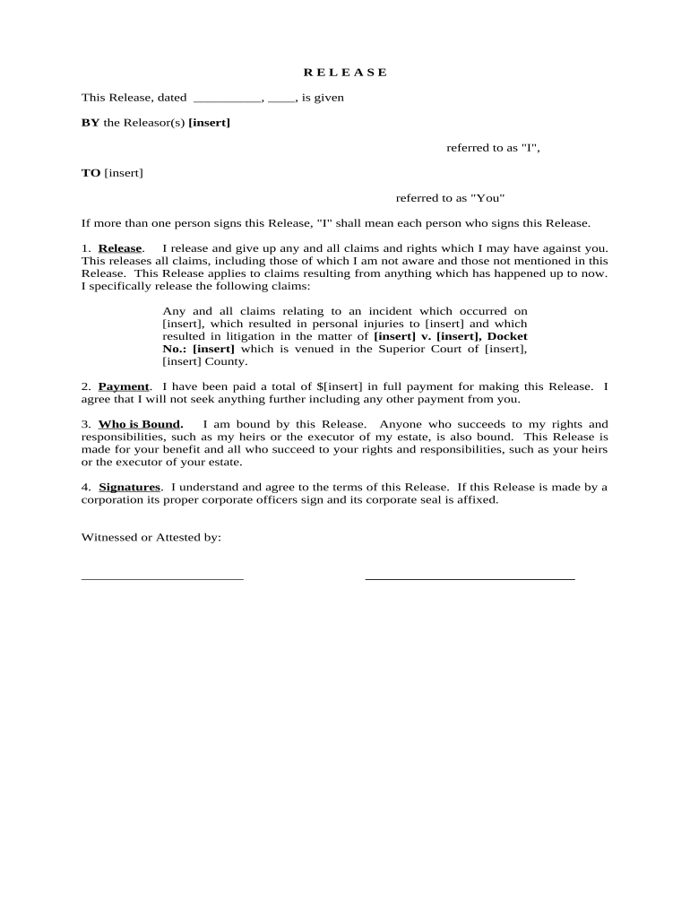 Nj Personal Injury Form