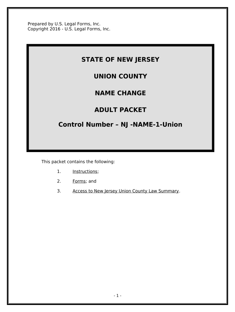 Control Number NJ NAME 1 Union Form
