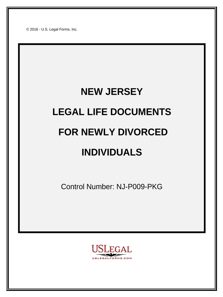 Newly Divorced Individuals Package New Jersey  Form