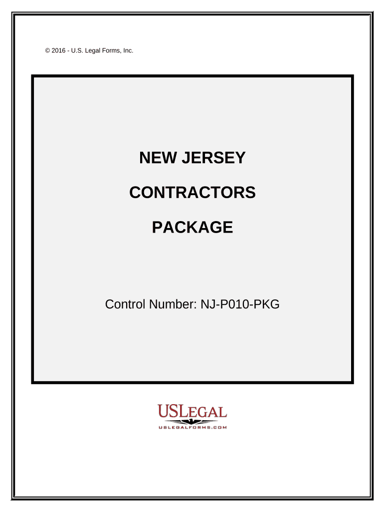 Contractors Forms Package New Jersey