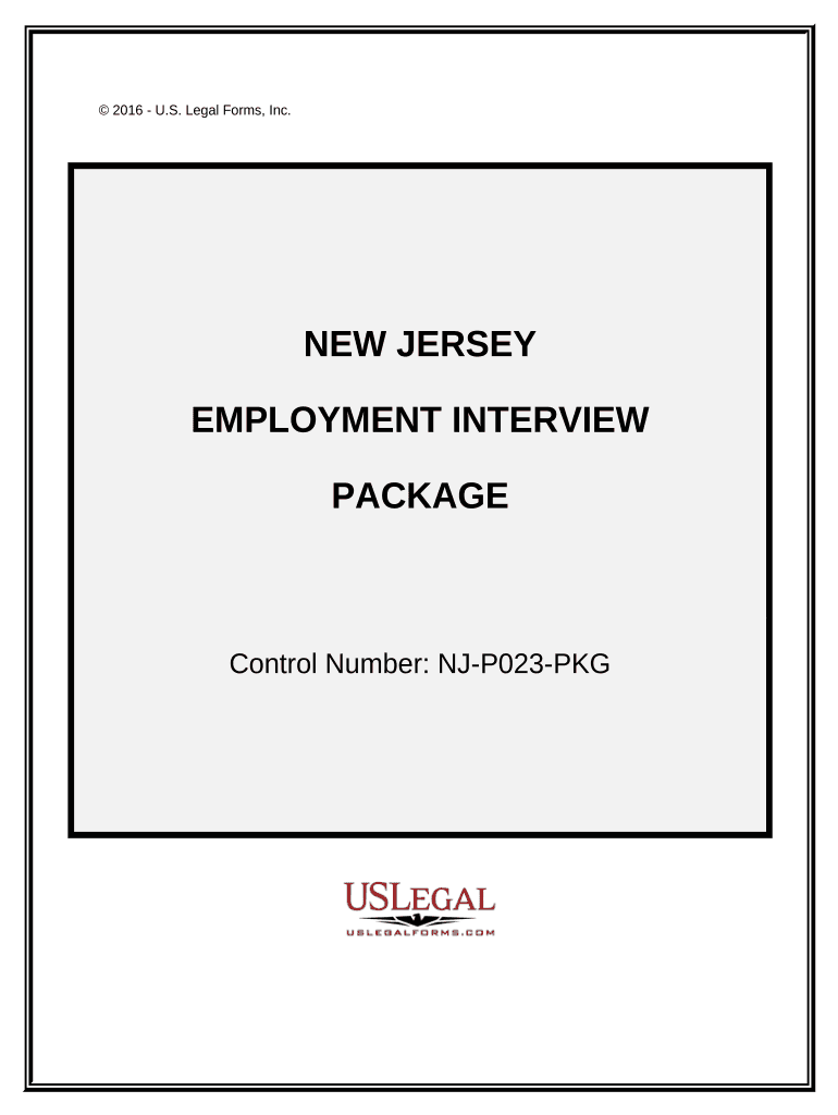 Employment Interview Package New Jersey  Form