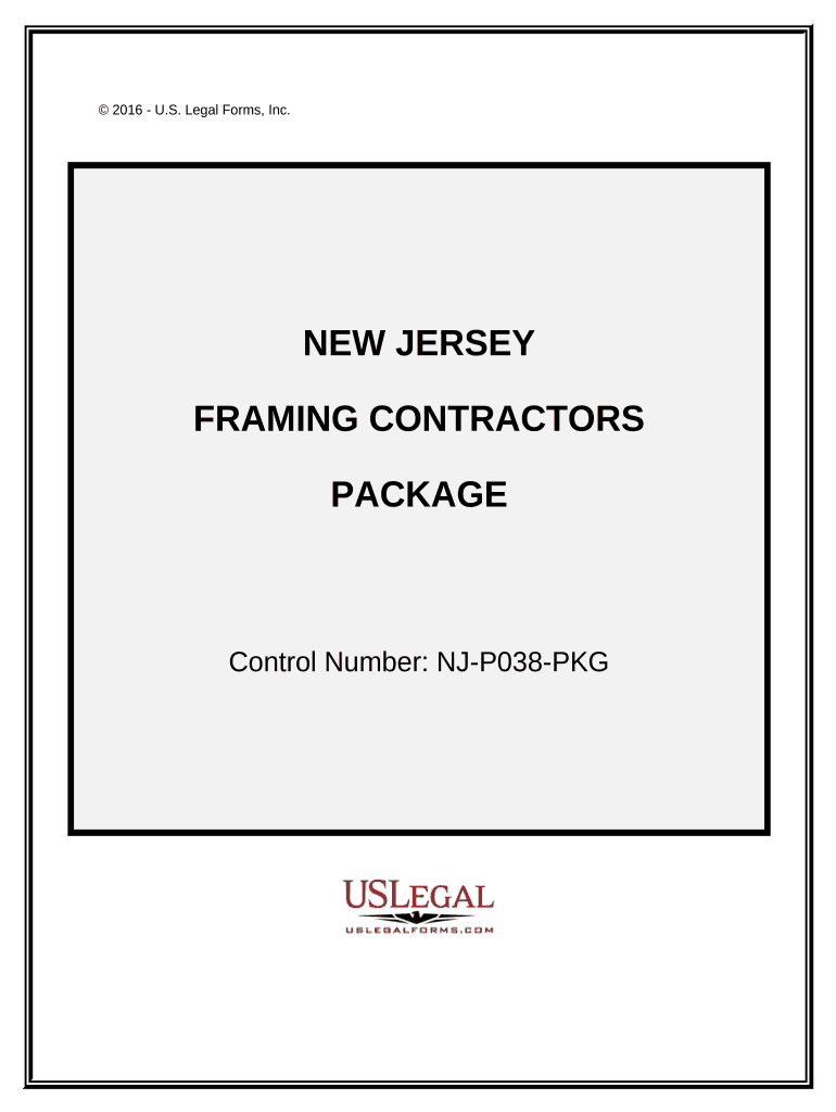 Framing Contractor Package New Jersey  Form
