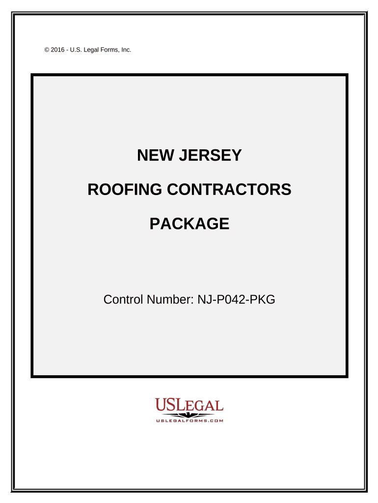 Roofing Contractor Package New Jersey  Form