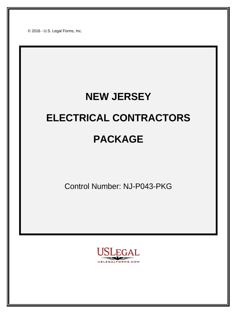 Electrical Contractor Package New Jersey  Form