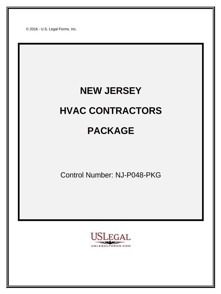 HVAC Contractor Package New Jersey  Form