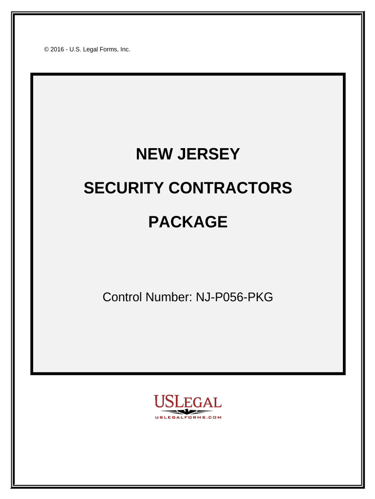 Security Contractor Package New Jersey  Form