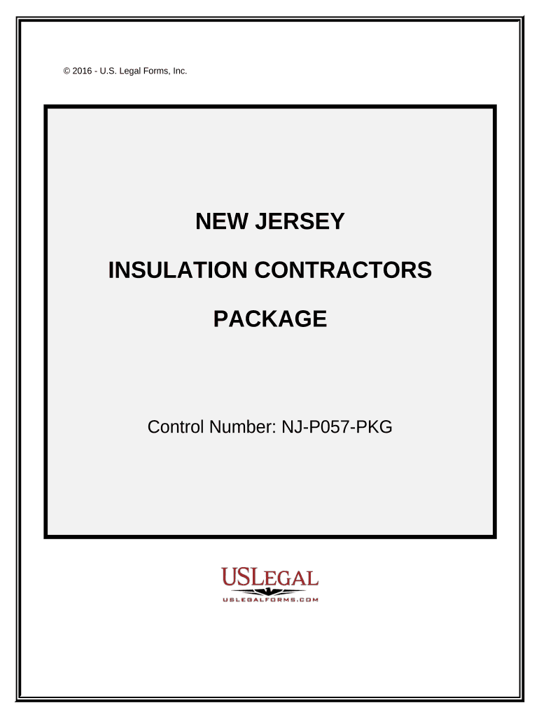 Insulation Contractor Package New Jersey  Form