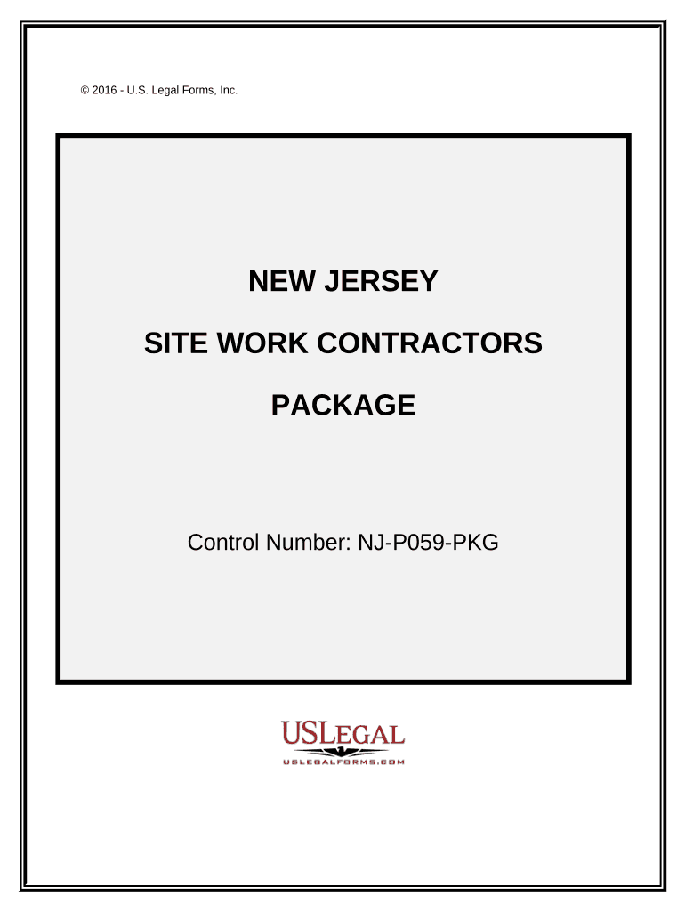 Site Work Contractor Package New Jersey  Form