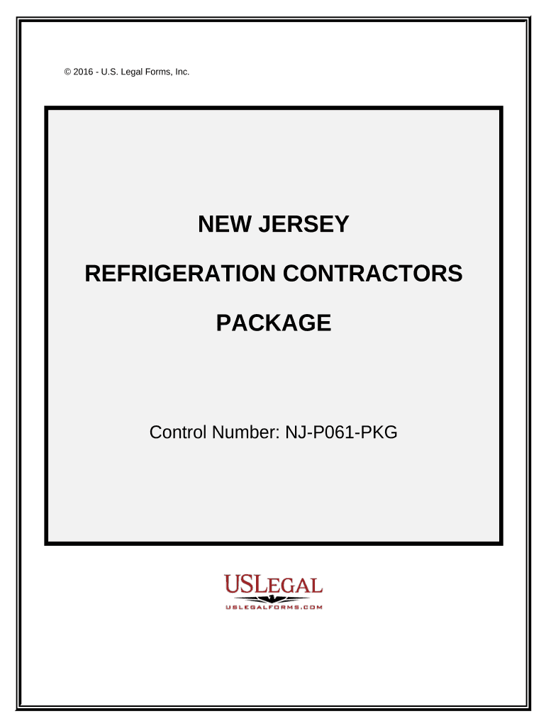 Refrigeration Contractor Package New Jersey  Form