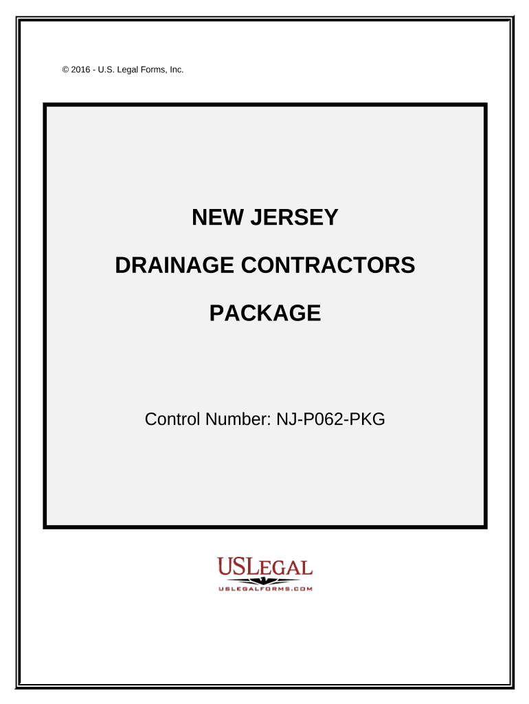 Drainage Contractor Package New Jersey  Form