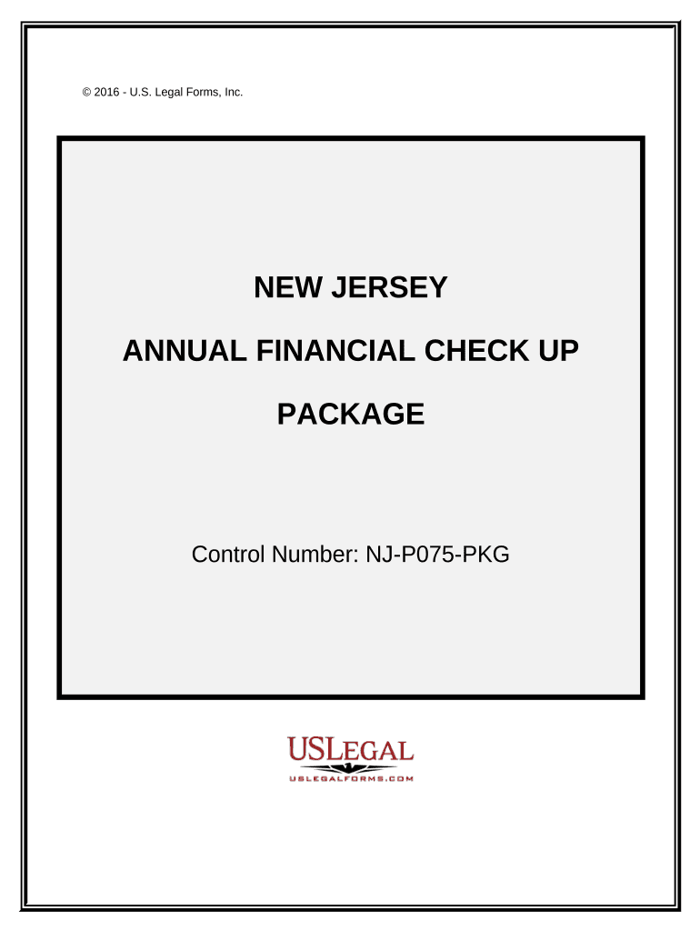 Annual Financial Checkup Package New Jersey  Form