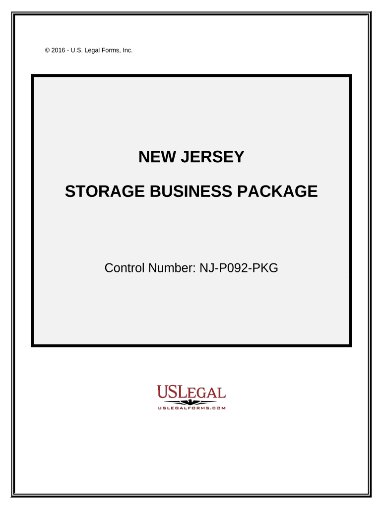 Storage Business Package New Jersey  Form