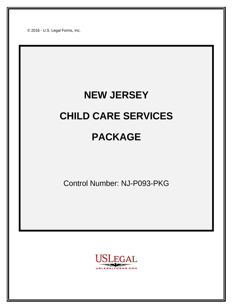 Child Care Services Package New Jersey  Form