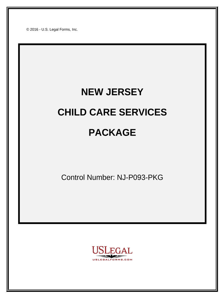 Child Care Services Package New Jersey Form