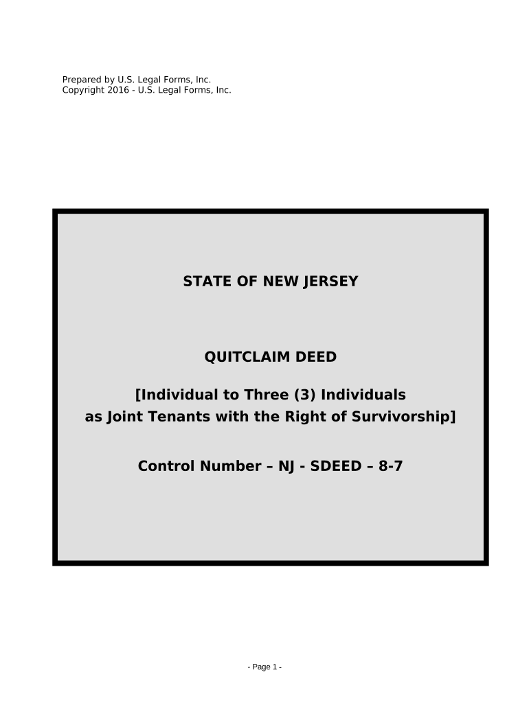 New Jersey Quitclaim  Form