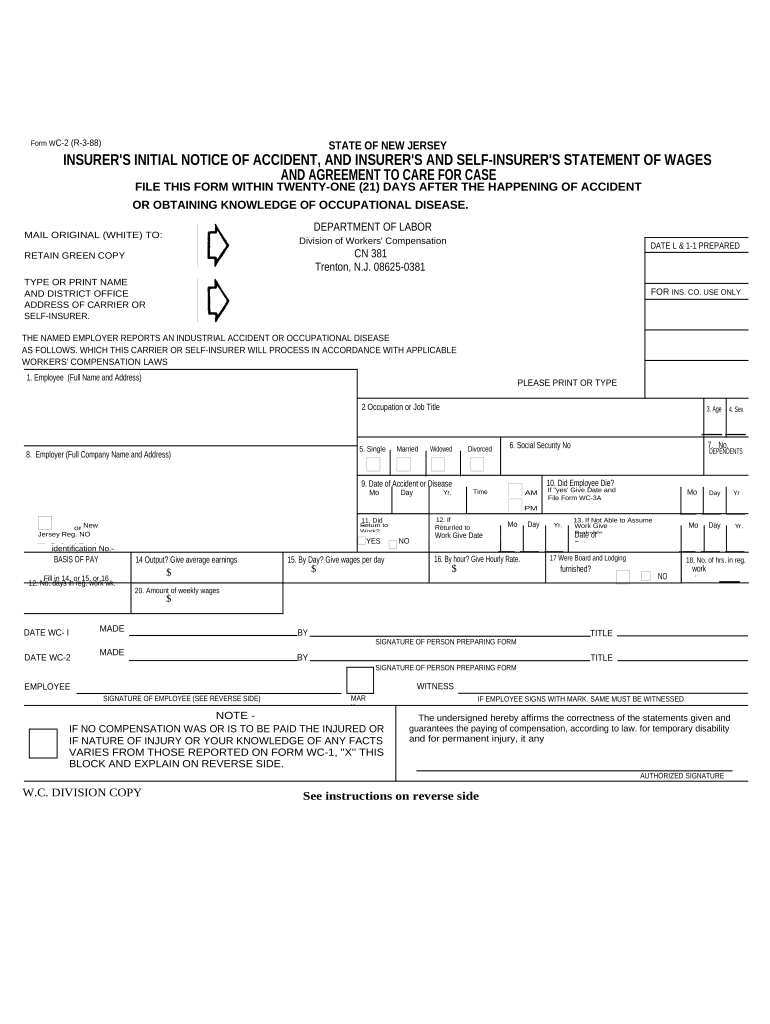 Nj Workers Compensation  Form