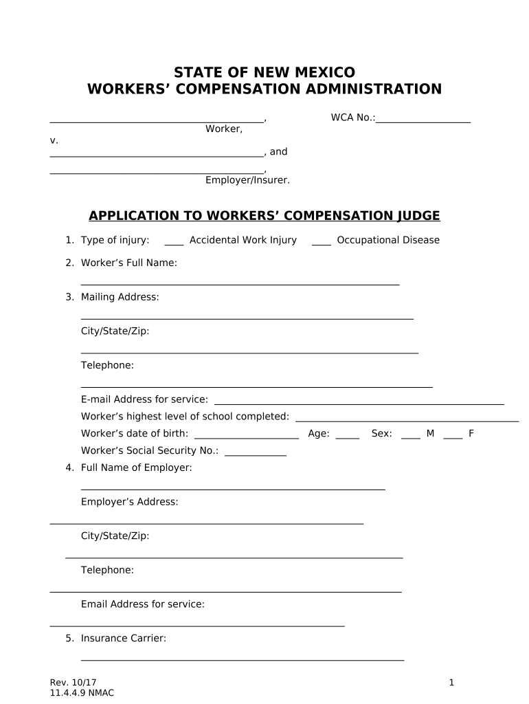 New Mexico Compensation  Form