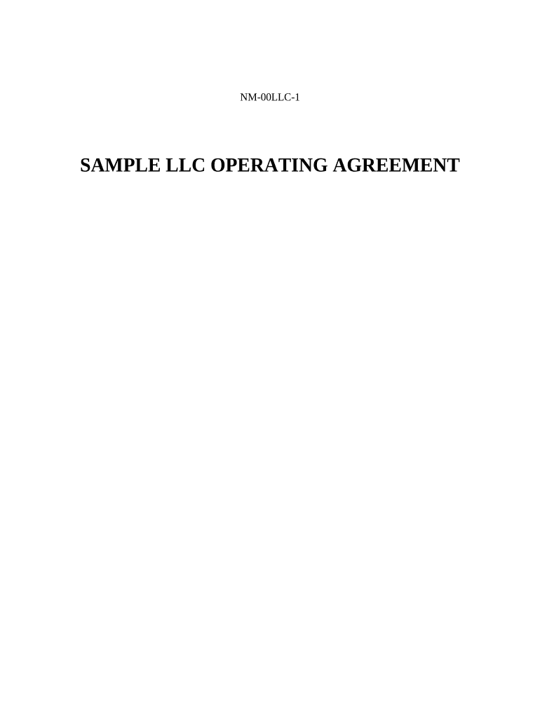 Limited Liability Company LLC Operating Agreement New Mexico  Form