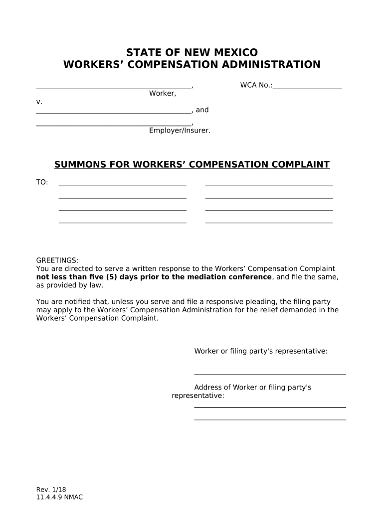 New Mexico Workers  Form