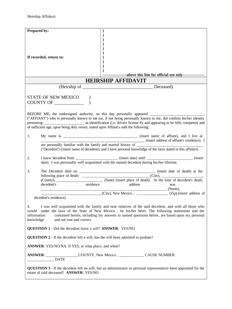 Nm Affidavit  Form