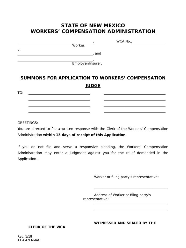 New Mexico Summons  Form