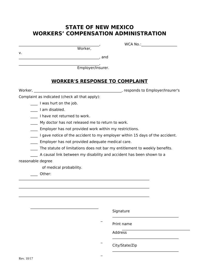 New Mexico Workers  Form