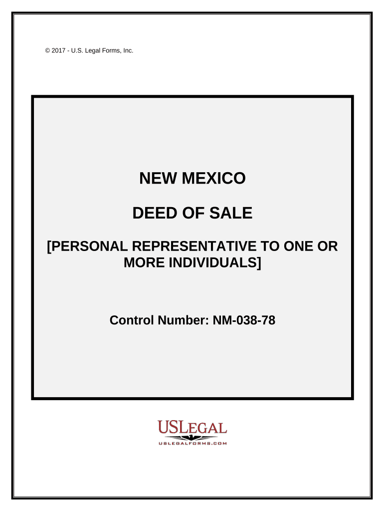 Deed of Sale Personal Representative to One or More Individuals New Mexico  Form