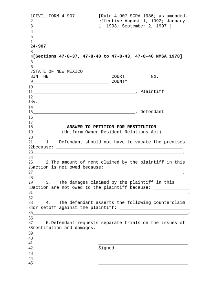 Petition Restitution Nm  Form