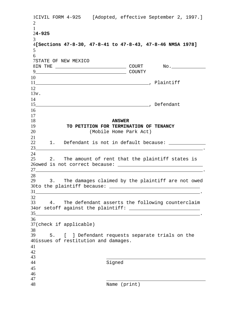 Nm Termination Contract  Form