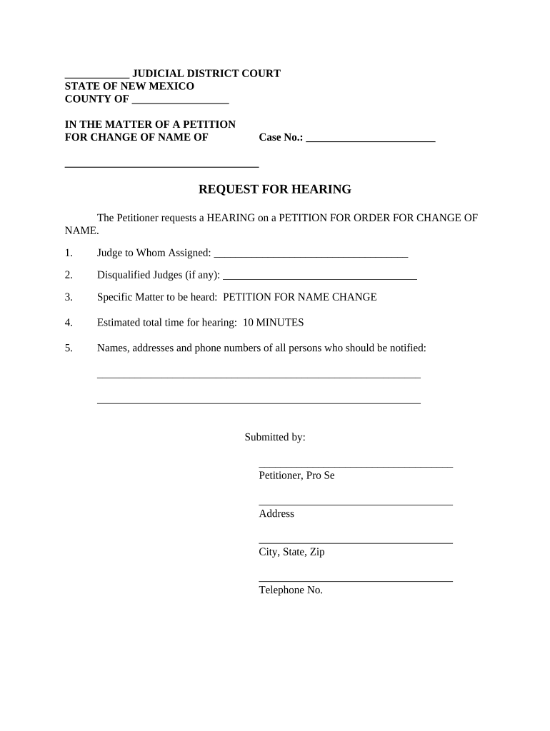 Hearing Court Form