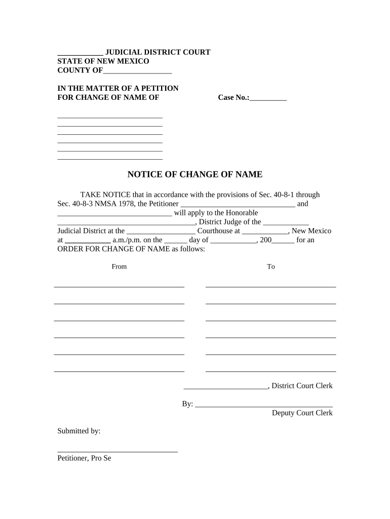 Nm Change Name  Form