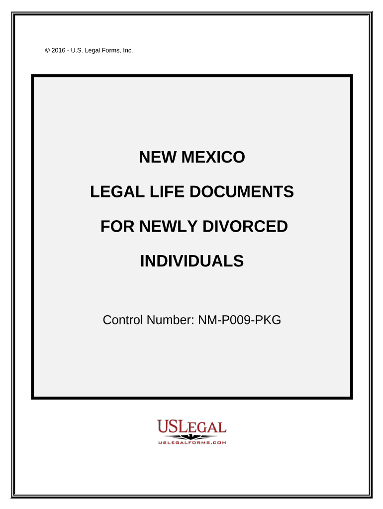 Newly Divorced Individuals Package New Mexico  Form