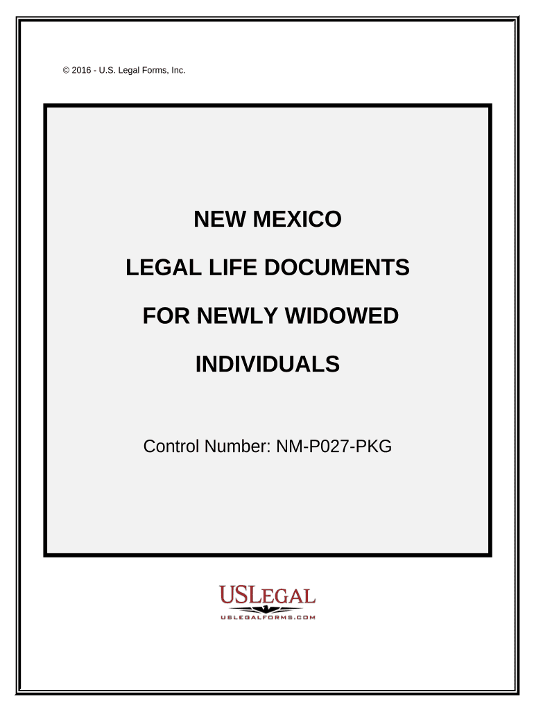 Newly Widowed Individuals Package New Mexico  Form