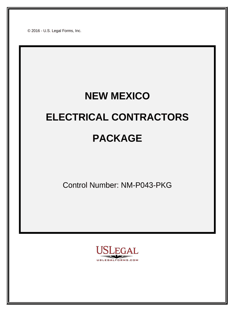 Electrical Contractor Package New Mexico  Form