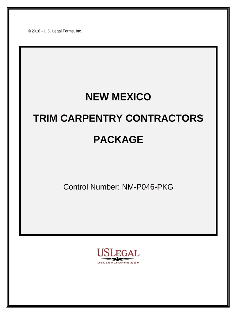 Trim Carpentry Contractor Package New Mexico  Form
